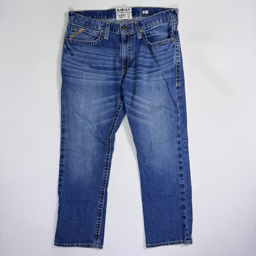 Ariat M4 Shoreway Relaxed Straight Leg Jeans 34x30 (35x30)Dakota Blue Denim Mens